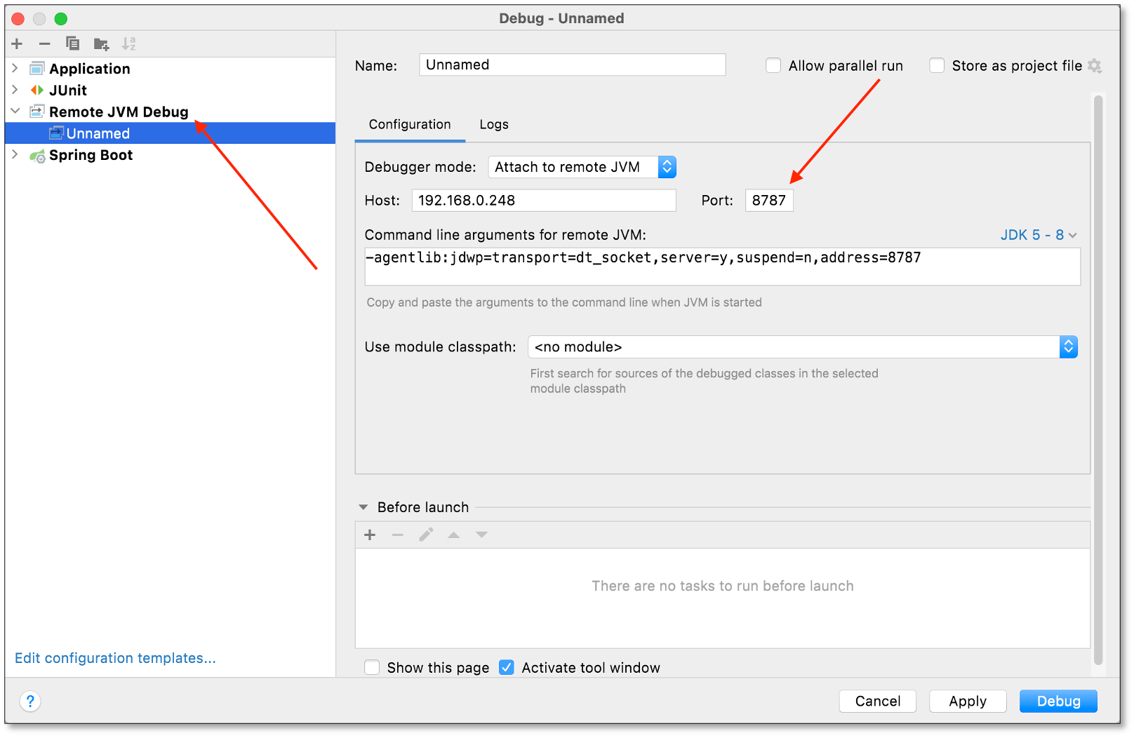 Debug Code Config